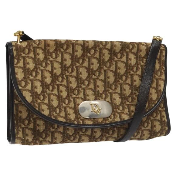 DIOR Trotter Canvas Shoulder Bag Brown - Picture 1 of 16